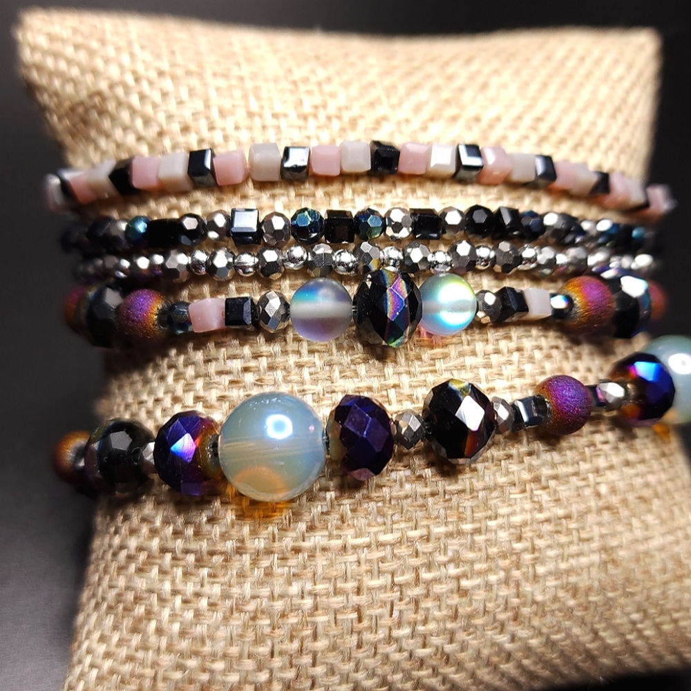 Stretch Bracelets "Galaxy" 5 Stackable - image 3